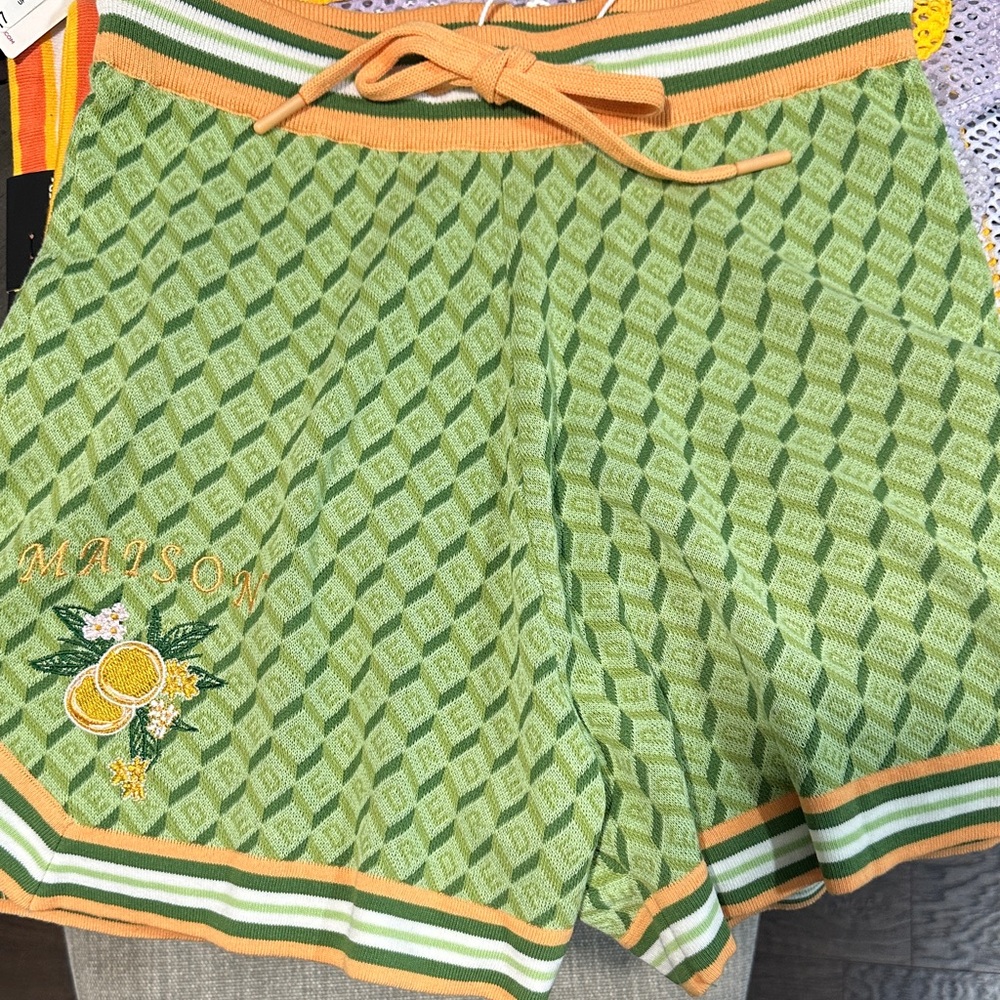 Smoke Rise- RED Brand Olive Patterned Shorts